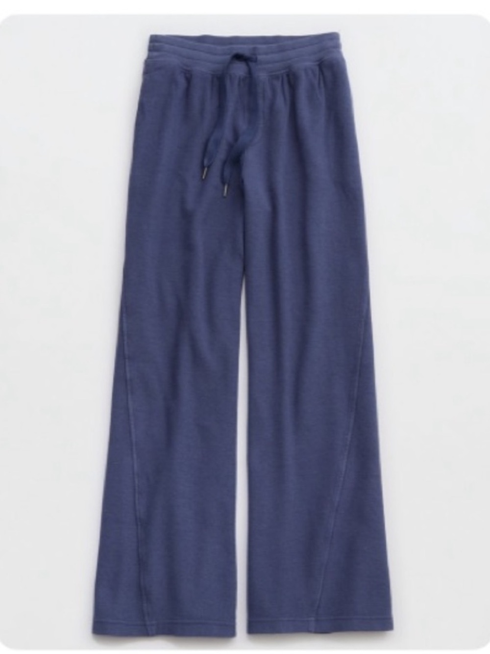 aerie Wide-Leg Drawstring Sweatpants in Navy Blue